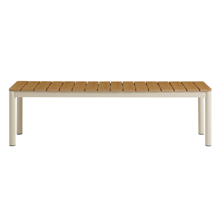 Finn Outdoor Patio Aluminum Bench with Faux Wood Top Set of 2 - Default Title