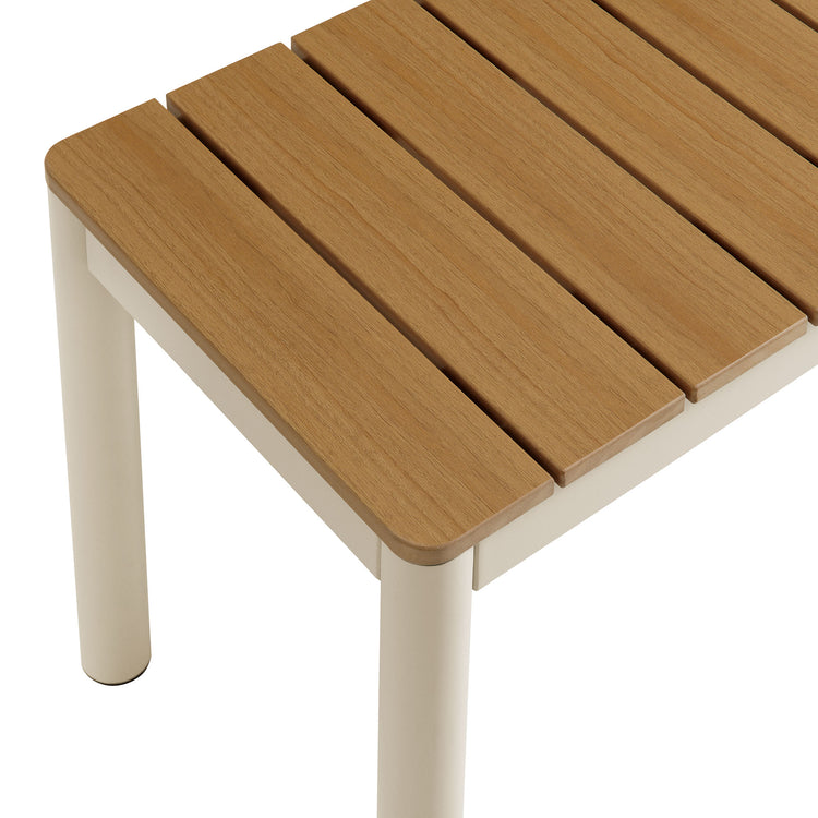 Finn Outdoor Patio Aluminum Bench with Faux Wood Top Set of 2 - Default Title
