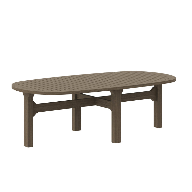 Saratoga Oval Outdoor Patio Teak Wood Coffee Table - Default Title