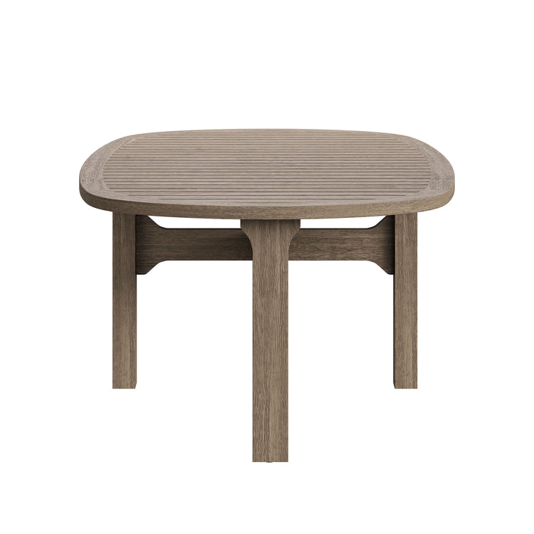 Saratoga 4-Piece Outdoor Teak Wood Furniture Set - Flint Gray