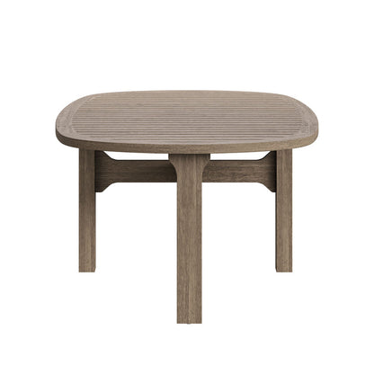 Saratoga 4-Piece Outdoor Teak Wood Furniture Set - Flint Gray