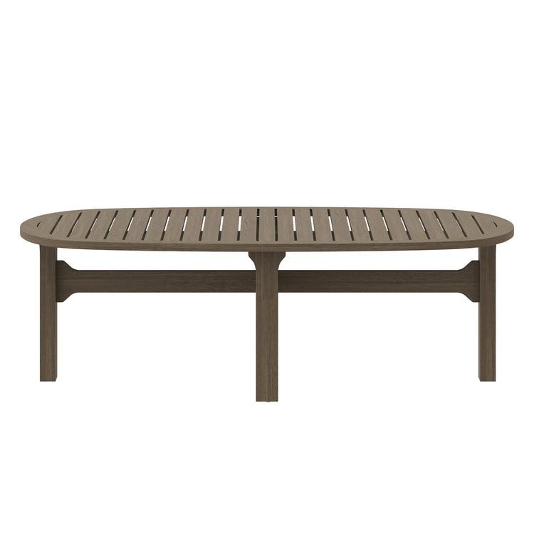 Saratoga Oval Outdoor Patio Teak Wood Coffee Table - Default Title