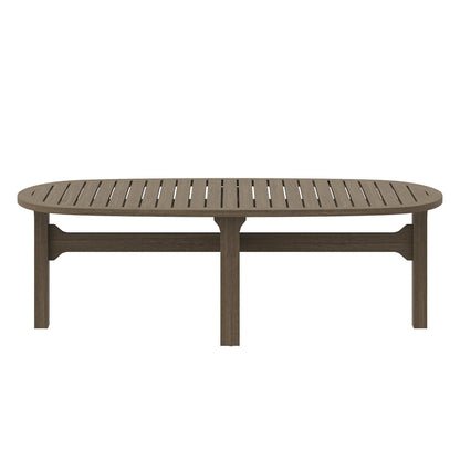 Saratoga Oval Outdoor Patio Teak Wood Coffee Table - Default Title