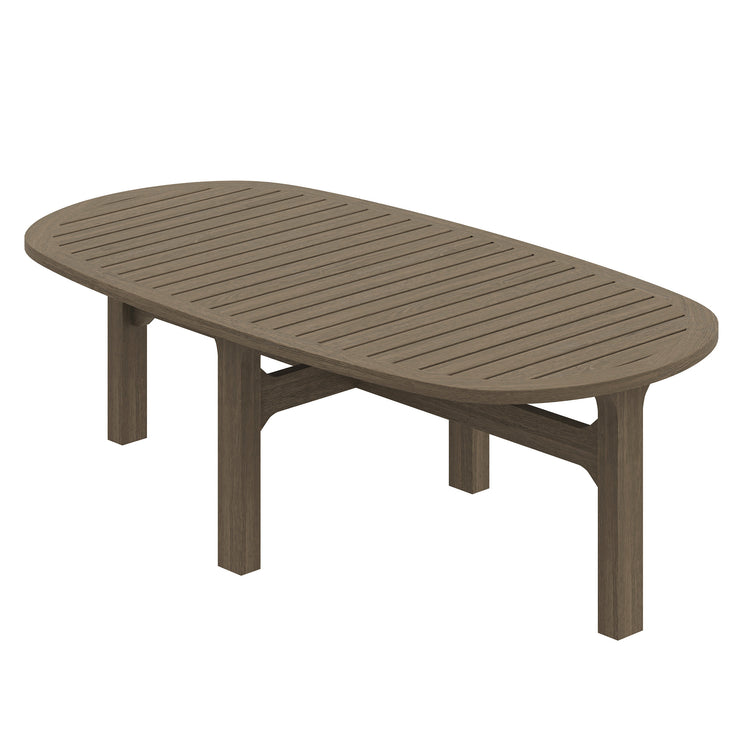 Saratoga Oval Outdoor Patio Teak Wood Coffee Table - Default Title