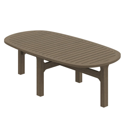Saratoga Oval Outdoor Patio Teak Wood Coffee Table - Default Title