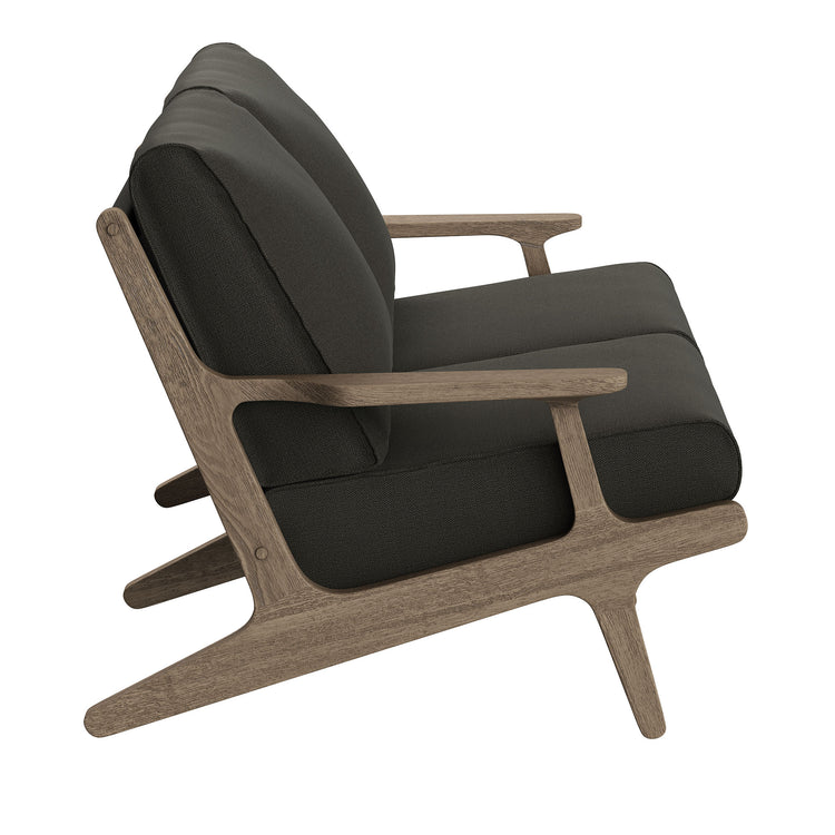 Saratoga Outdoor Teak Wood Loveseat - Flint Gray