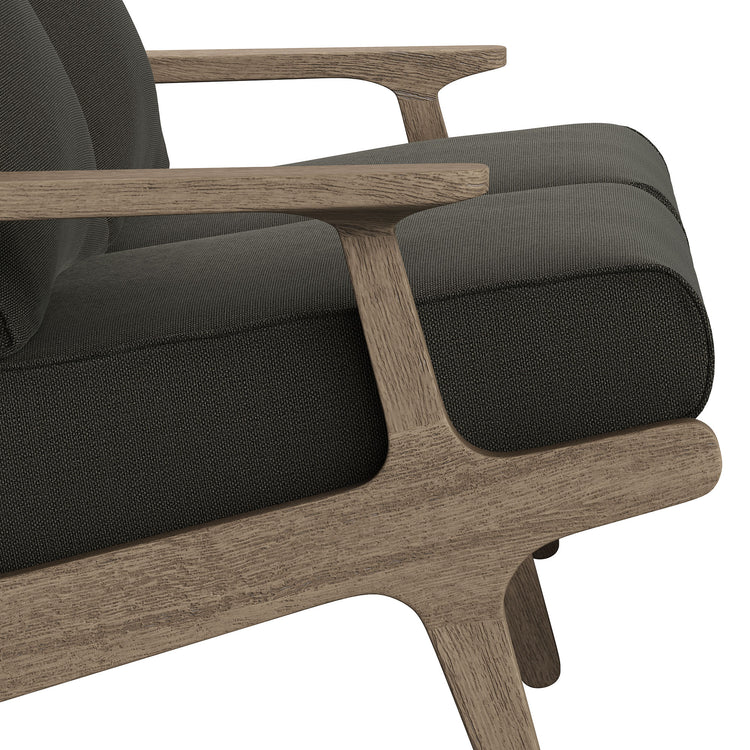 Saratoga Outdoor Teak Wood Loveseat - Flint Gray
