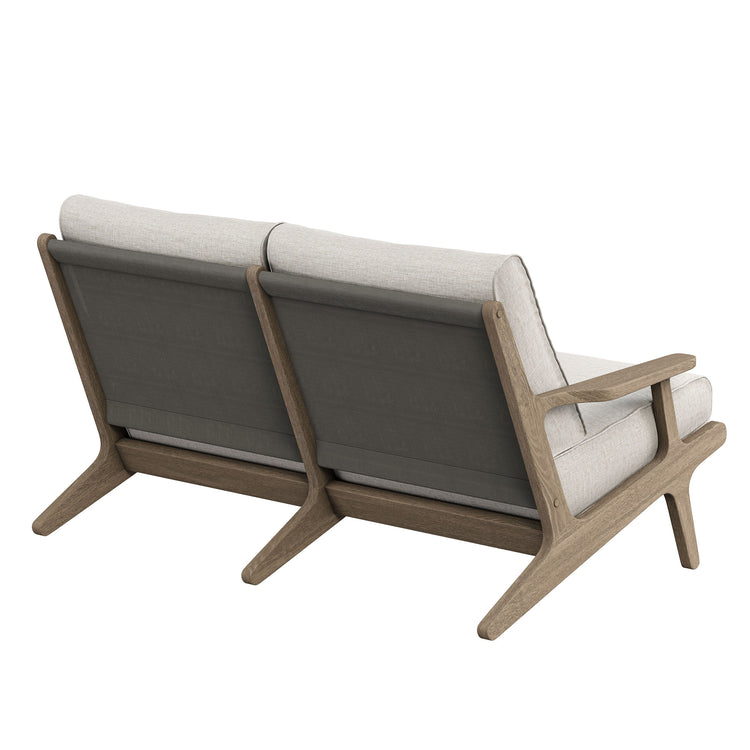 Saratoga Outdoor Teak Wood Loveseat - Pebble