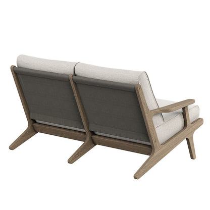 Saratoga Outdoor Teak Wood Loveseat - Pebble