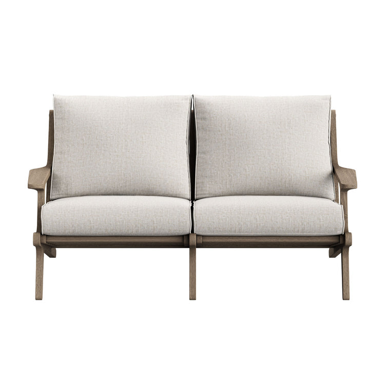 Saratoga Outdoor Teak Wood Loveseat - Pebble