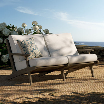 Saratoga Outdoor Teak Wood Loveseat - Pebble