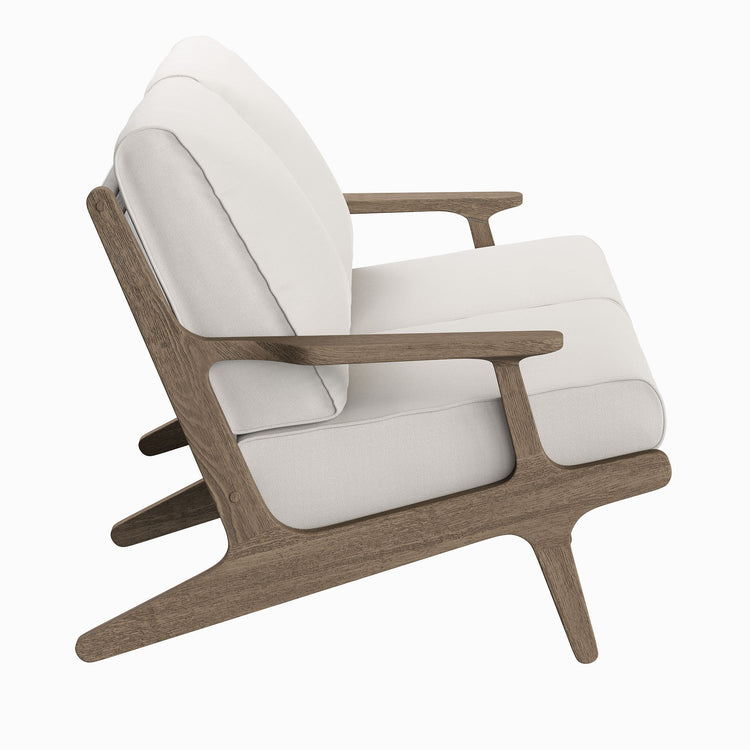 Saratoga Outdoor Teak Wood Loveseat - Weathered Gray