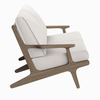 Saratoga Outdoor Teak Wood Loveseat - Weathered Gray