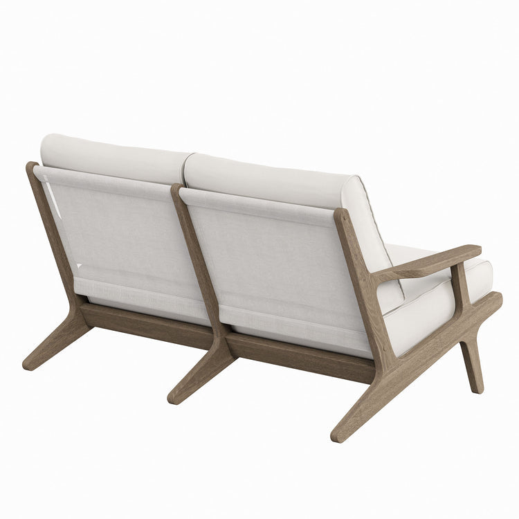 Saratoga Outdoor Teak Wood Loveseat - Weathered Gray