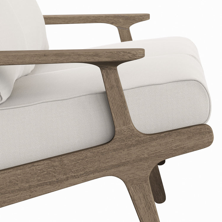 Saratoga Outdoor Teak Wood Loveseat - Weathered Gray