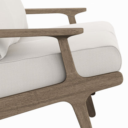 Saratoga Outdoor Teak Wood Loveseat - Weathered Gray
