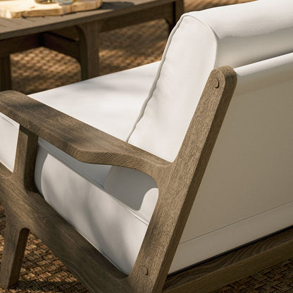 Saratoga Outdoor Teak Wood Loveseat - Weathered Gray