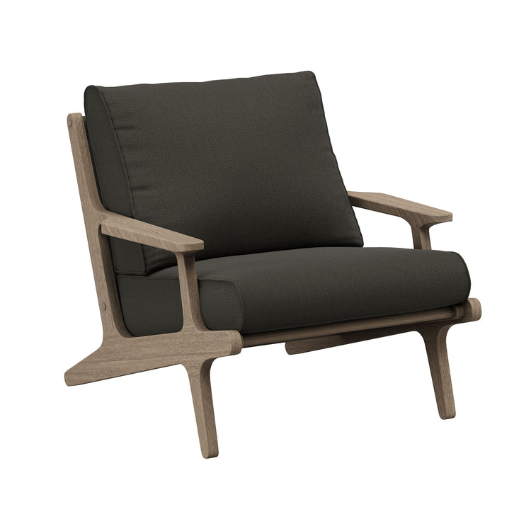Saratoga 4-Piece Outdoor Teak Wood Furniture Set - Flint Gray