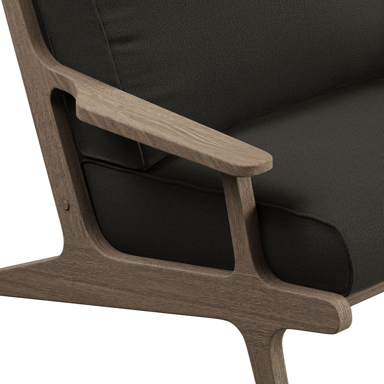 Saratoga 3-Piece Outdoor Teak Wood Furniture Set with Lounge Chairs and Side Table - Flint Gray