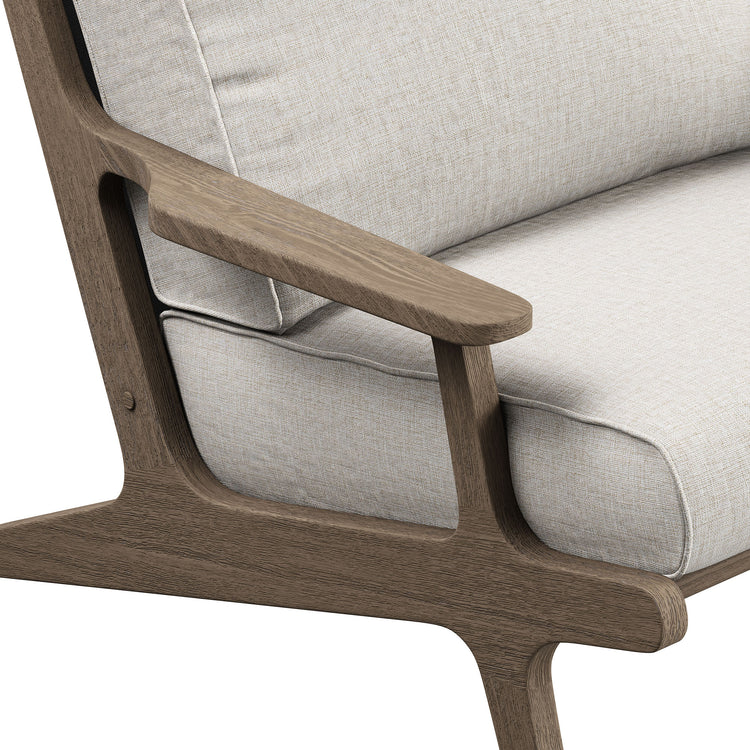 Saratoga Outdoor Teak Wood Armchair - Pebble