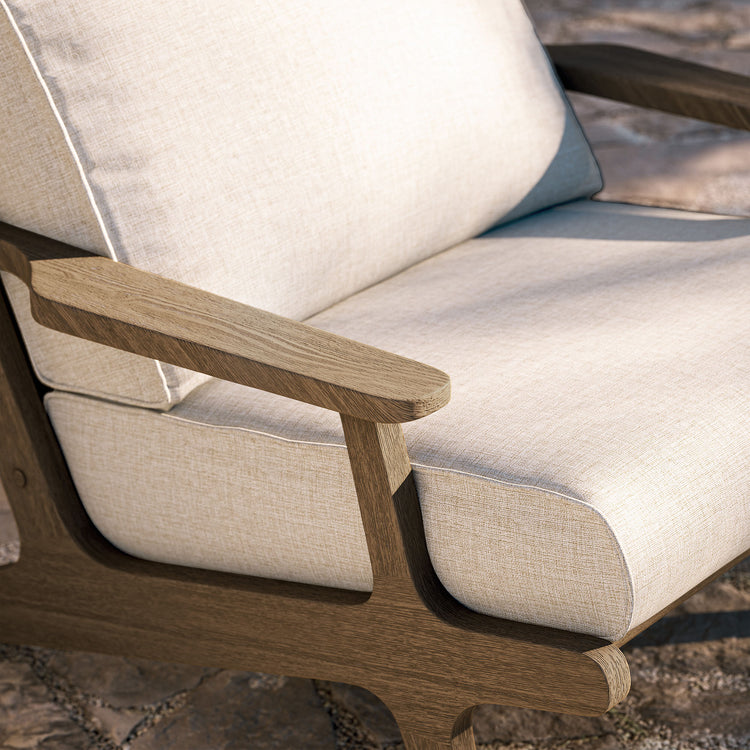 Saratoga Outdoor Teak Wood Armchair - Pebble