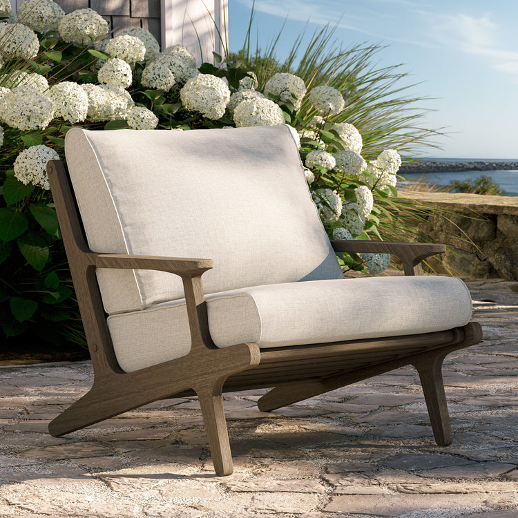 Saratoga Outdoor Teak Wood Armchair - Pebble