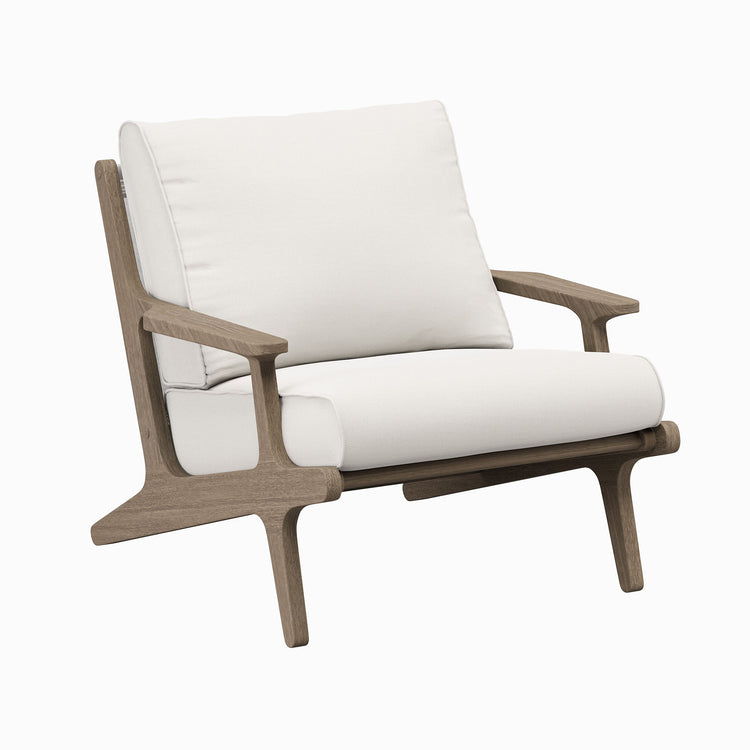 Saratoga 4-Piece Outdoor Teak Wood Furniture Set - Weathered Gray White