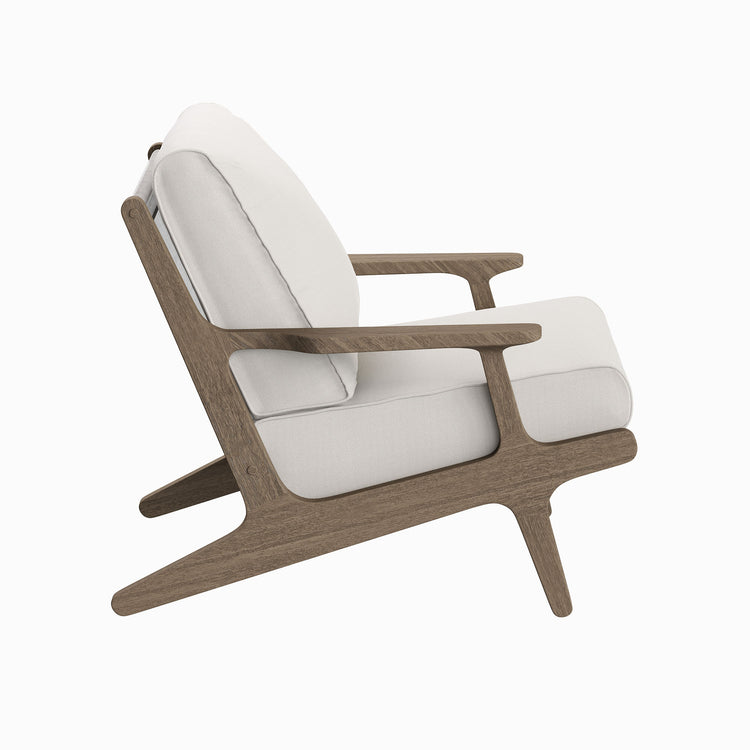 Saratoga Outdoor Teak Wood Armchair - Weathered Gray
