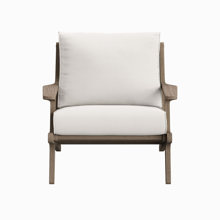 Saratoga Outdoor Teak Wood Armchair - Weathered Gray