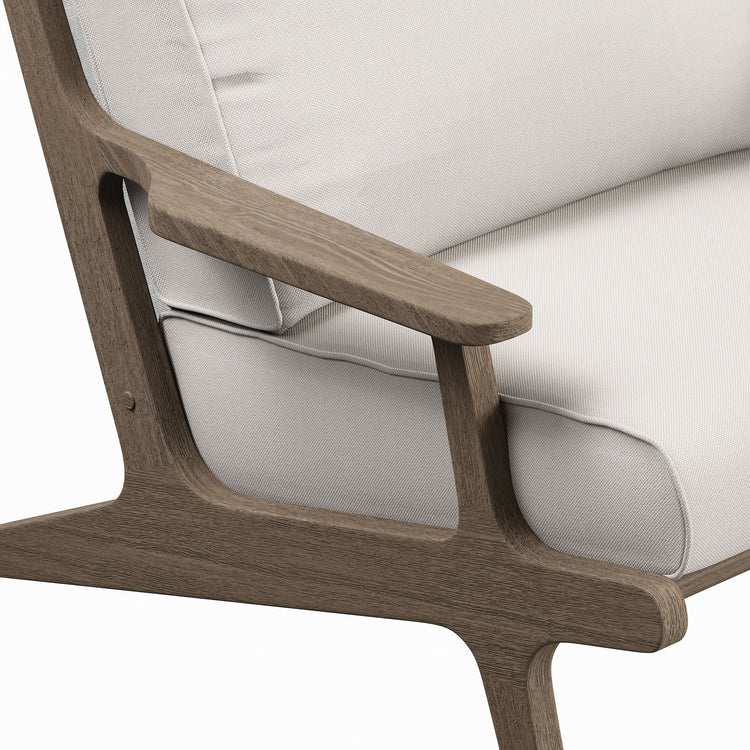 Saratoga Outdoor Teak Wood Armchair - Weathered Gray
