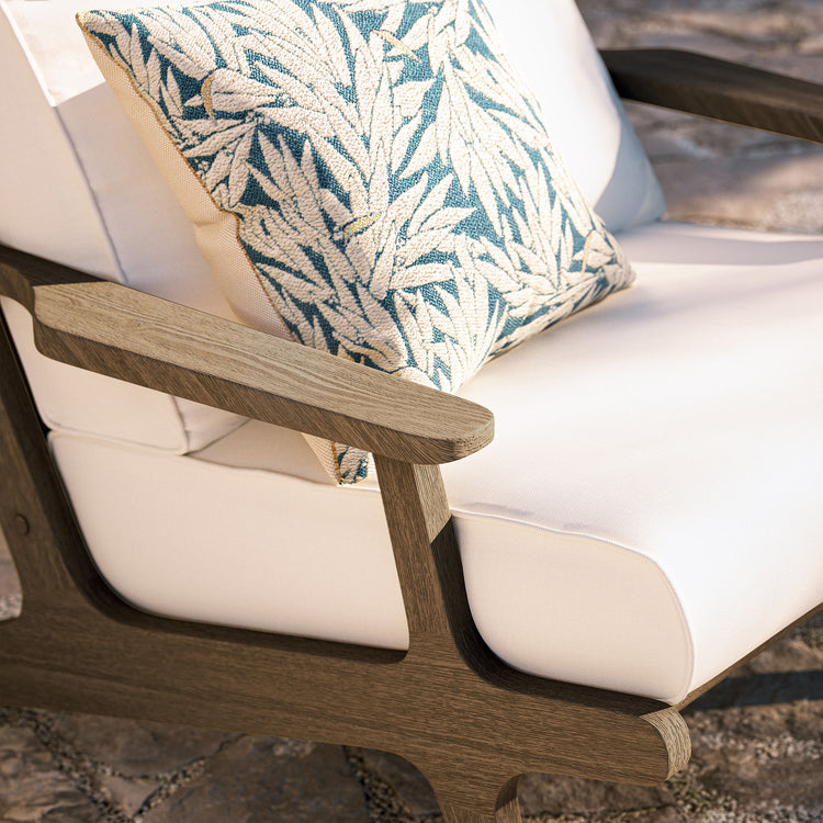 Saratoga Outdoor Teak Wood Armchair - Weathered Gray
