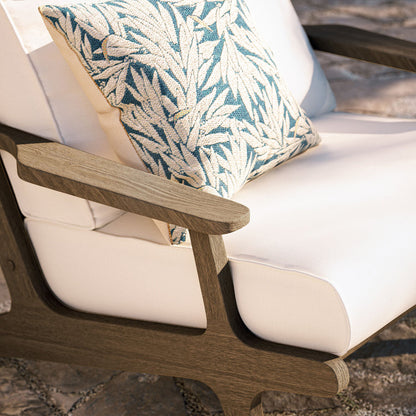 Saratoga Outdoor Teak Wood Armchair - Weathered Gray