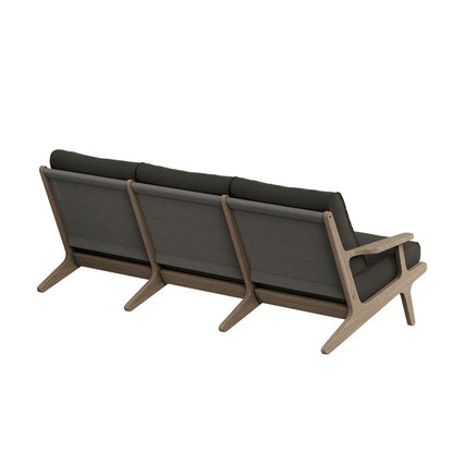 Saratoga 4-Piece Outdoor Teak Wood Furniture Set - Flint Gray