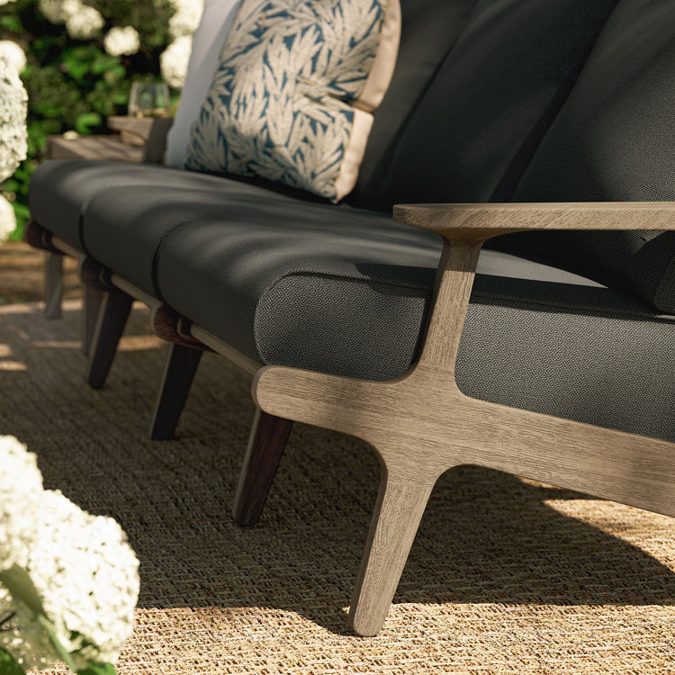 Saratoga Outdoor Teak Sofa - Flint Gray