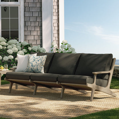 Saratoga Outdoor Teak Sofa - Flint Gray