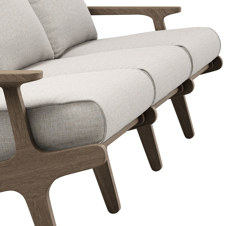 Saratoga Outdoor Teak Sofa - Pebble