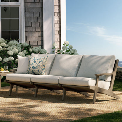 Saratoga Outdoor Teak Sofa - Pebble