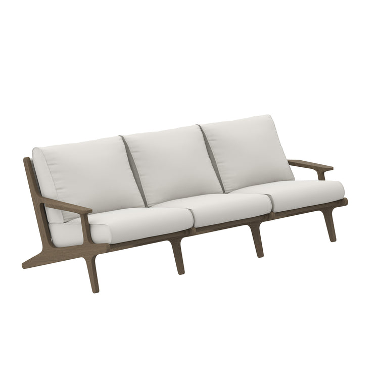 Saratoga 4-Piece Outdoor Teak Wood Furniture Set - Weathered Gray White