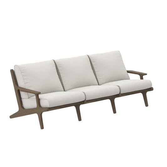 Saratoga 4-Piece Outdoor Teak Wood Furniture Set - Weathered Gray White