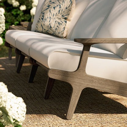 Saratoga Outdoor Teak Sofa - Weathered Gray