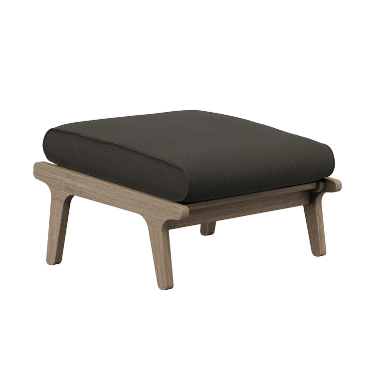 Saratoga Outdoor Teak Wood Chair and Ottoman Set - Flint Gray
