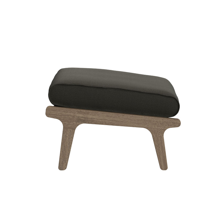 Saratoga Outdoor Teak Wood Chair and Ottoman Set - Flint Gray