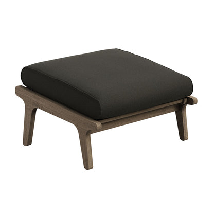 Saratoga Outdoor Teak Ottoman - Flint Gray