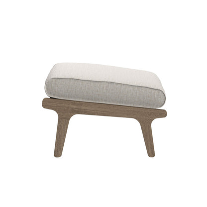 Saratoga Outdoor Teak Wood Chair and Ottoman Set - Pebble