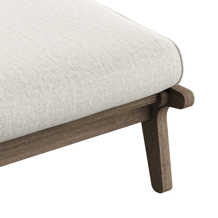Saratoga Outdoor Teak Wood Chair and Ottoman Set - Pebble