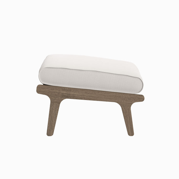 Saratoga Outdoor Teak Ottoman - Weathered Gray