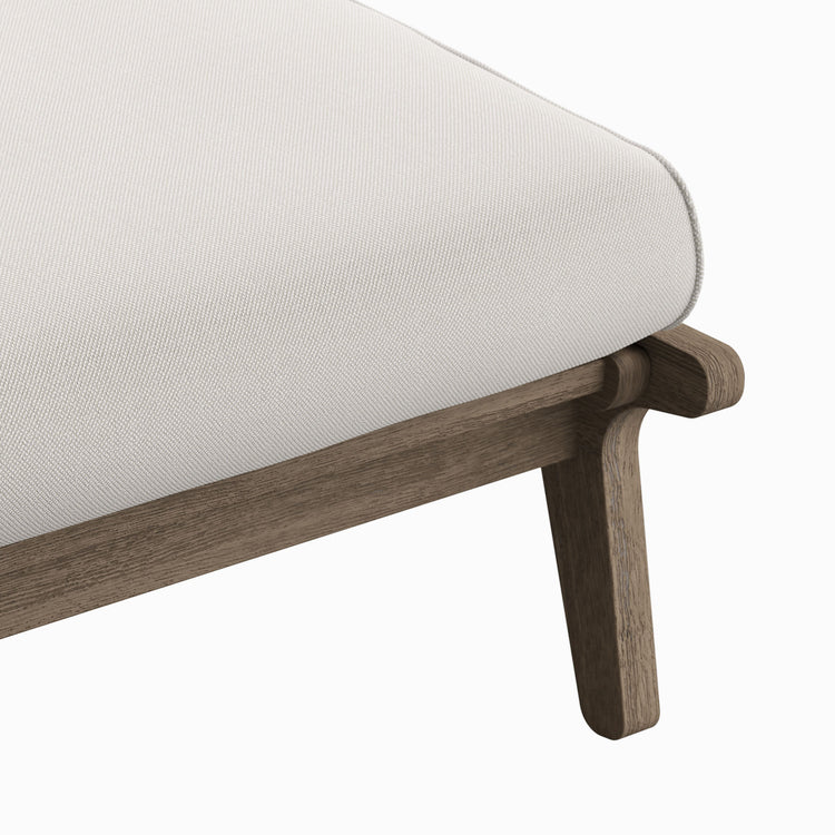 Saratoga Outdoor Teak Ottoman - Weathered Gray