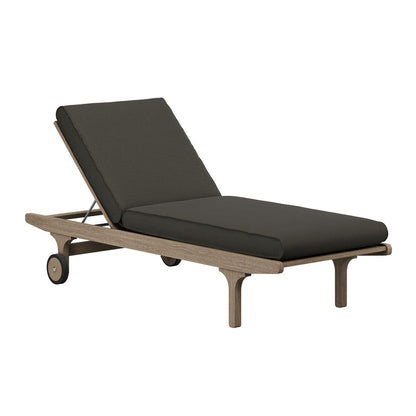 Saratoga Outdoor Teak Wood 3-Piece Chaise Lounge Furniture Set - Flint Gray