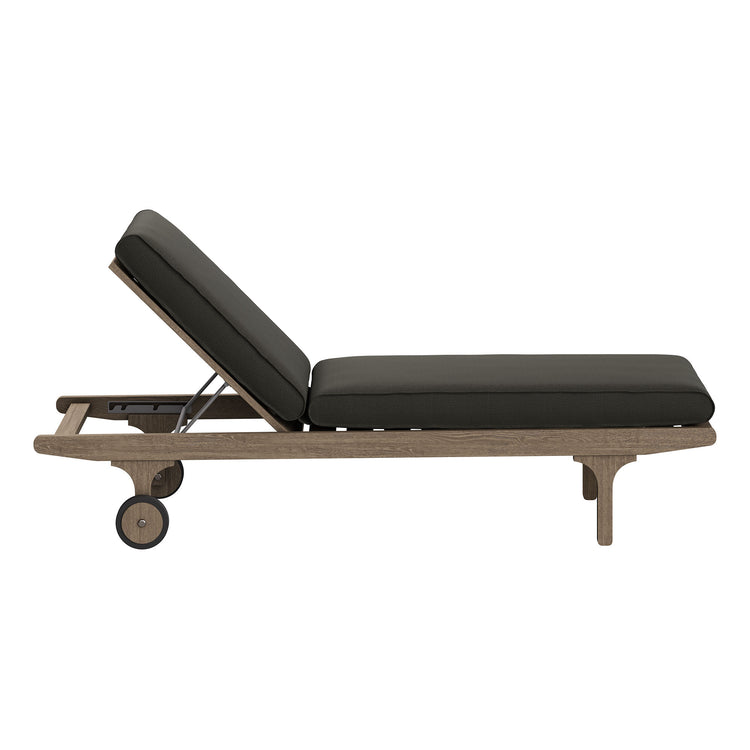 Saratoga Outdoor Teak Wood 3-Piece Chaise Lounge Furniture Set - Flint Gray
