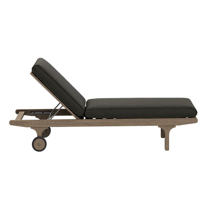 Saratoga Outdoor Teak Wood 3-Piece Chaise Lounge Furniture Set - Flint Gray